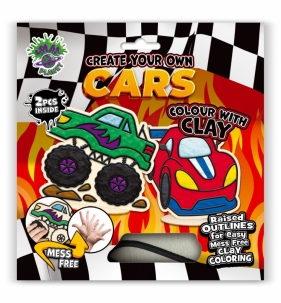 Zestaw do kolorowania plasteliną na drewnie - auta