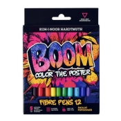 Flamastry BOOM w kartoniku 12 kolorów