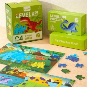 Level up! Zestaw dziecięcych puzzli dla zaawansowanych - Dinozaury