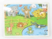 Puzzle drewniane z pinezkami 30x23 cm