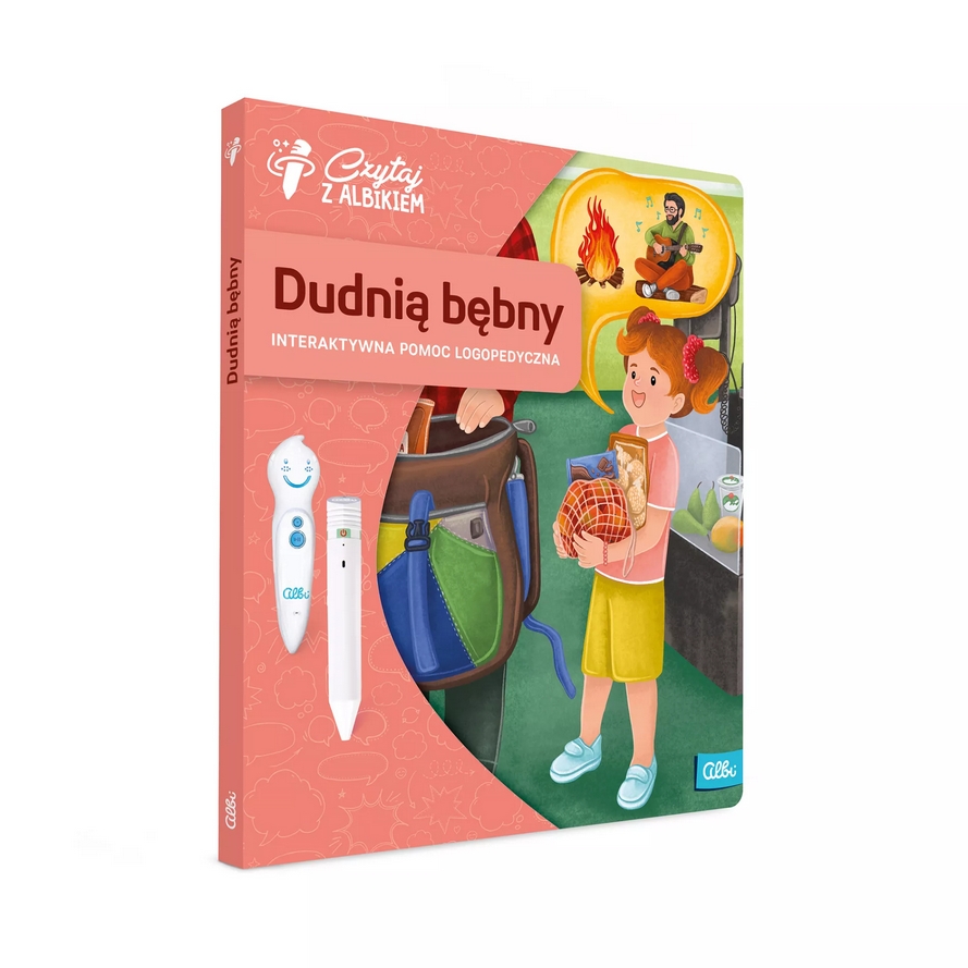 Czytaj z Albikiem: Dudnią bębny. Interaktywna pomoc logopedyczna
