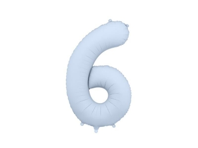 Balon foliowy cyfra 6 86cm mglisty niebieski