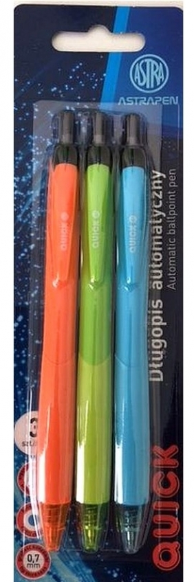 Długopis automatyczny 0.6 mm Astra Pen, blister 3 szt.