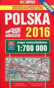 Polska 2016 Mapa samochodowa 1:700 000 - <br />