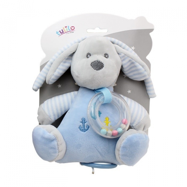 Pozytywka New Baby Piesek niebieski 18 cm (5008c)
