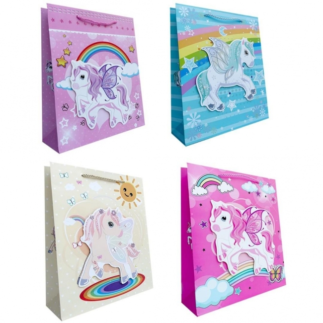 <img src='https://webimage.pl/pics/433/0/d5905868100433.jpg' style='height:440px' /> Torebka prezentowa dziecięca M Jednorożec 3D mix