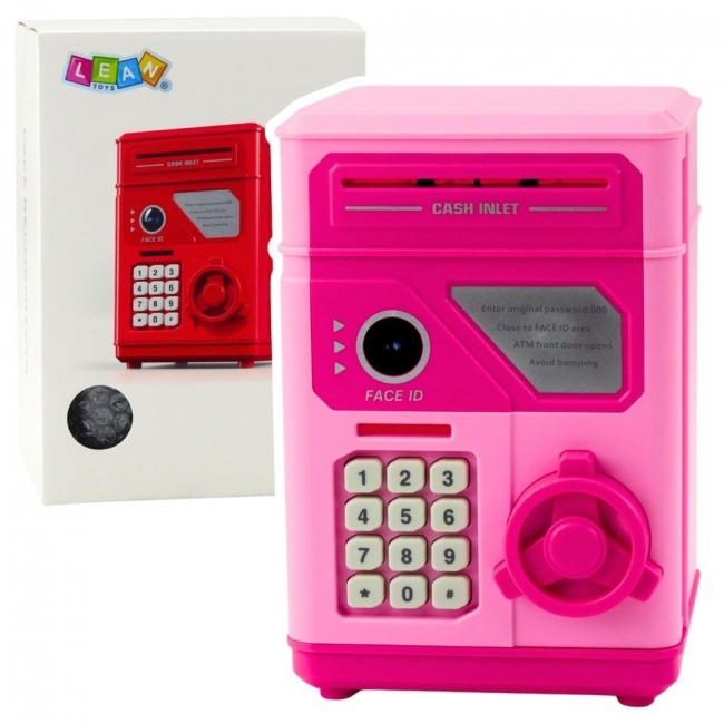 Sejf elektroniczny bankomat Skarbonka na PIN róż