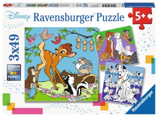 Puzzle 3x49 elementów - Disney, Przyjaciele (080434)