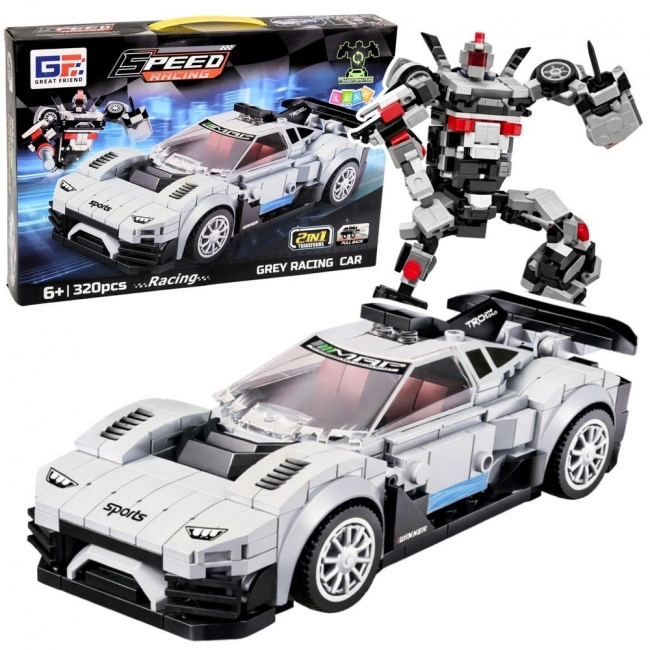 <img src='https://webimage.pl/pics/434/0/d5905991090434.jpg' style='height:440px' /> Klocki konstrukcyjne samochód wyścigowy robot 2w1