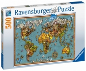 Puzzle 500: Mapa Świata z motyli (150434)