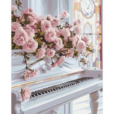 <img src='https://webimage.pl/pics/434/1/d5901498131434.jpg' style='height:440px' /> Malowanie po numerach BRUSHME 40x50cm Romantyczny Fortepian