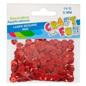 Cekiny laser 8mm - czerwony