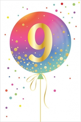 Karnet Urodziny - Age Balloon 9