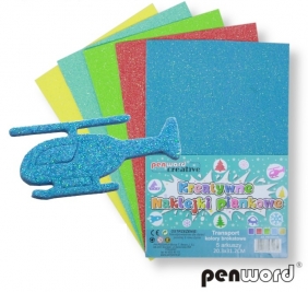 Naklejki piankowe transport 20,3x31,20cm 5szt