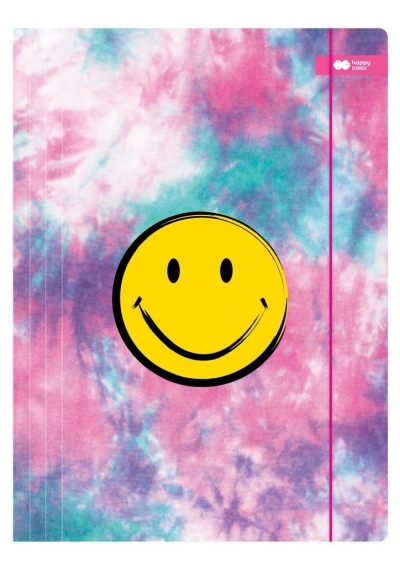 Teczka A4+ z gumką Smile różowa HAPPY COLOR
