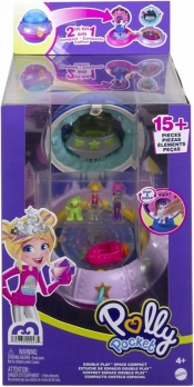 Figurki Polly Pocket Podwójna zabawa Kosmiczna przygoda Zestaw kompaktowy (HCG23/HCG25)