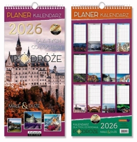 Kalendarz 2026 ścienny planer Podróże
