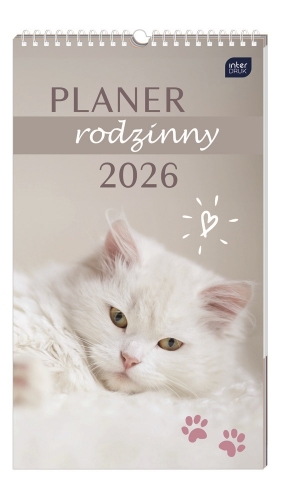 Kalendarz planer rodzinny - Zwierzaki, 2026 rok