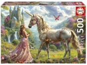Puzzle 500 Wróżka, jednorożec i motyl