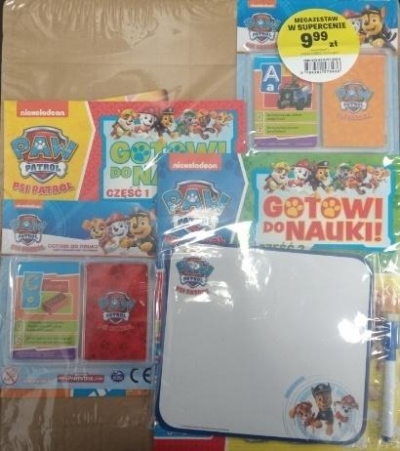 <img src='https://webimage.pl/pics/436/3/d9788381573436.jpg' style='height:440px' /> Zestaw Psi patrol Gotowi do nauki cz.1-2 + karty