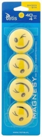 Magnesy do tablic żółte 40mm/4szt. - uśmiech (GM303-SY4)