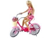 Lalka Anlily rowerzystka rower różowy