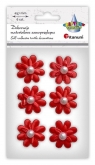 Dekoracje samoprzylepne 3D kwiaty czerwone 6szt