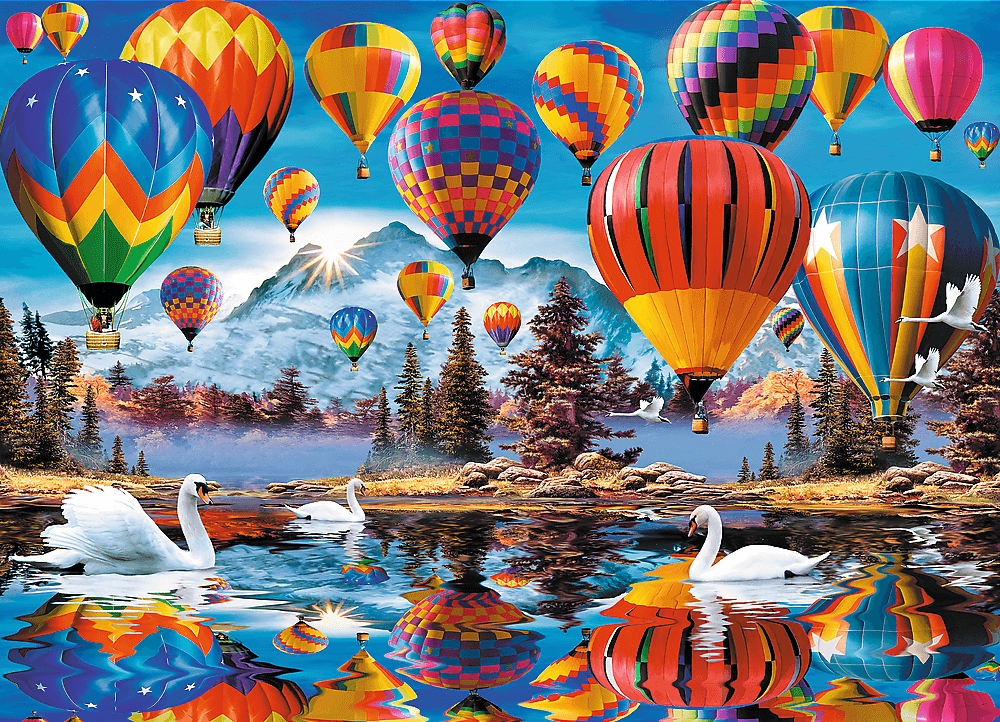 Trefl, Puzzle drewniane 1000: Kolorowe balony (20143)