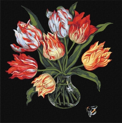 Malowanie po numerach - Eleganckie tulipany 40x40