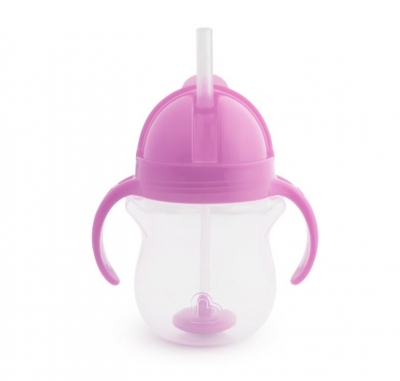 Kubek Munchkin niekapek ze słomką 207ml fioletowy
