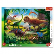 Trefl, Puzzle ramkowe 25: Dinozaury (31343)