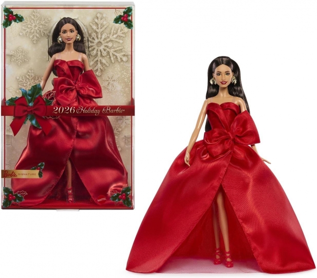 Barbie Świąteczna Lalka - Brąz włosy