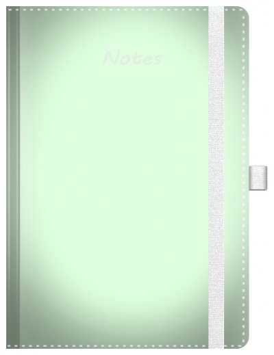 Notes A5 pastelowy z gumką miętowy kratka biały papier