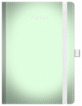Notes A5 pastelowy z gumką miętowy kratka biały papier