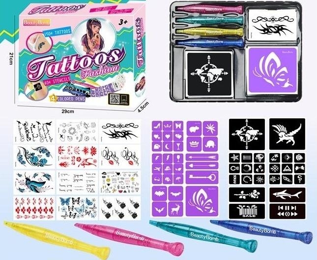 <img src='https://webimage.pl/pics/437/6/d5900368556025.jpg' style='height:440px' /> Zestaw tatuaży z piórem