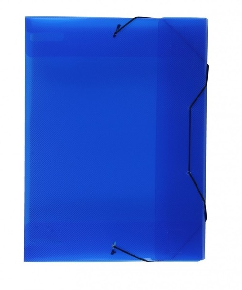 Teczka z gumką pudło niebieska transparentna