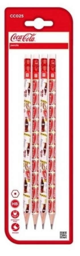 Ołówek HB z gumką Coca-Cola 4szt