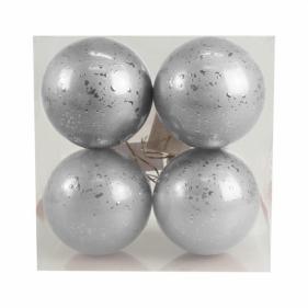 Bombki z efektem rosy srebrne 4szt