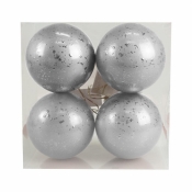 Bombki z efektem rosy srebrne 4szt