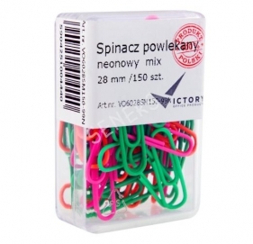 Spinacz powlekany neonowy 28mm - 150 szt. (VO6028SM150-99N)