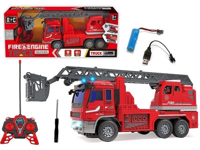 Wóz strażacki R/C z rozkładaną drabiną USB