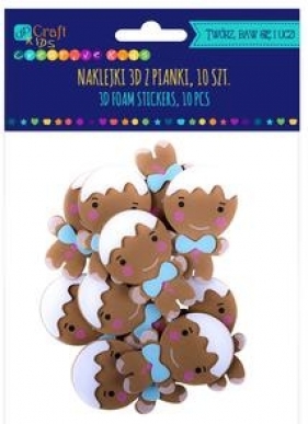Naklejki 3d z pianki - piernikowe ludziki, 10 szt. (KSPI-391)