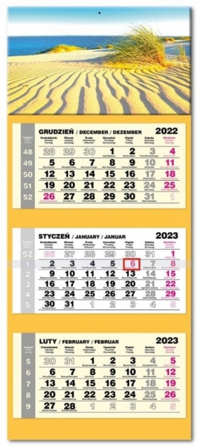 Kalendarz 2023 trojdzielny lux Bałtyk