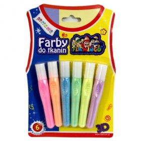 Farby do tkanin perłowe Flamingo 6 kol.blister