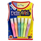 Farby do tkanin perłowe Flamingo 6 kol.blister