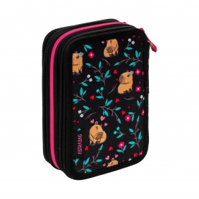 Astrabag, Piórnik Jumbo potrójny z wyposażeniem - Flower Capy, AC31