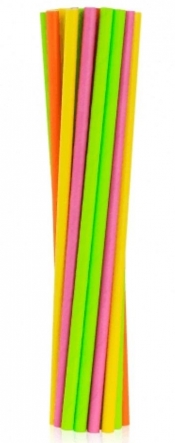 Rurki słomki papierowe Fluor MIX 6x197mm 24szt