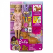 Barbie Narodziny pieskow zestaw + lalka (HCK75)