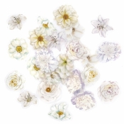 Naklejki PET kwiaty moonlight white 30szt