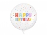 Balon Bubble Happy Birthday transparentny 60cm